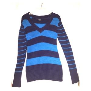 Faded Glory Navy Blue striped sweater